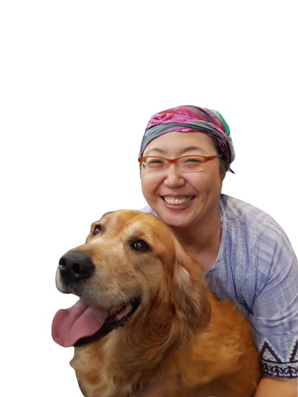 Founder with dog